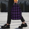thumbnail image 2 of Easygdp Purple Black Plaid Mochila Ligera de 15 Pulgadas para Estudiantes, Mochila Cómoda para la Escuela y Viajes, Correas Ajustables, 2 of 6
