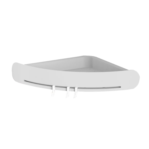 Estante De Esquina De Baño Multiusos, Estante De Almacenamiento Triangular Adhesivo, Organizador De Ducha Sin Perforación Con Ganchos Extraíbles Advancent HA024539-01