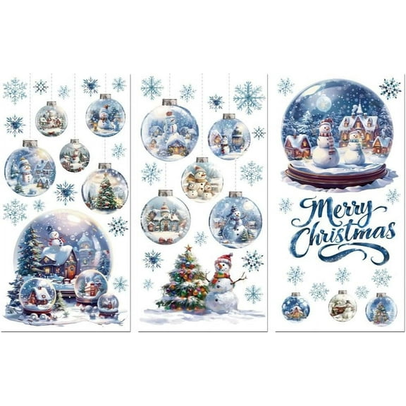 Rub on Transfer Decals for Furniture Craft Decor 6"x12" 3Pcs Christmas Ball Waterproof UV DTF Transfer Decals Sticker for Dresser Lingerie Chests Drawer Glass Porcelain Wood Plastic