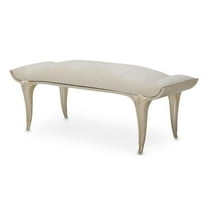 Michael Amini Villa Cherie Velvet Bed Bench - Caramel