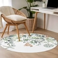 thumbnail image 5 of Round Area Rug 4ft,Green Eucalyptus Leaves Starfish Shell Washable Carpet Non-Slip Runner Accent Rugs Indoor Floor Mat for Bedroom Living Room Decor,Summer Ocean Conch, 5 of 9