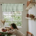 thumbnail image 6 of Sage Green Buffalo Plaid Kitchen Valances for Windows 60x18 Inch Kitchen Curtains Valances Rod Pocket Farmhouse Green White Checkered Bathroom Window Valances for Window Treatment Decor, 6 of 6