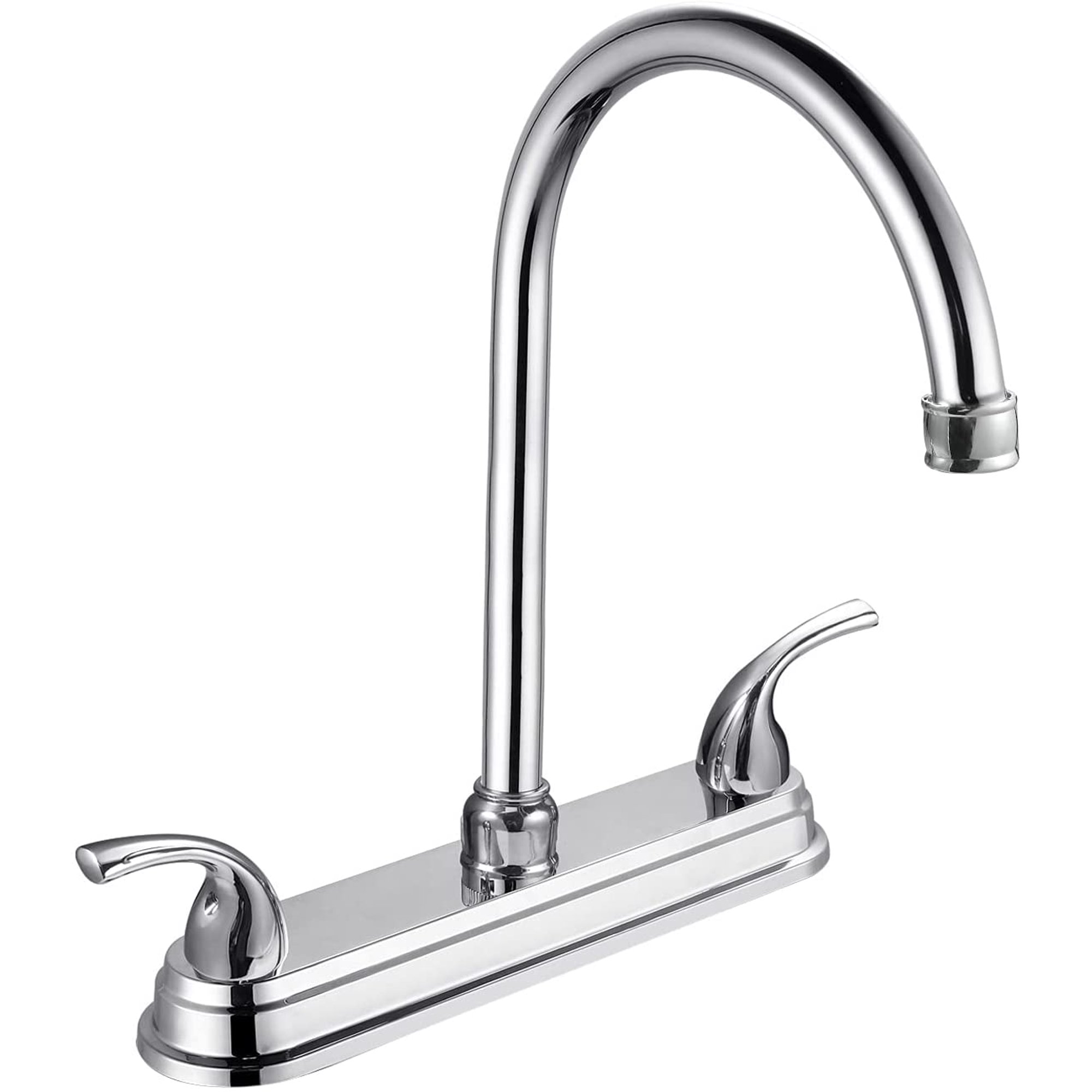 2 Handle Kitchen Sink Faucet, High Arc 360 Swivel Stainless Steel ...