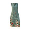 thumbnail image 3 of Robe Débardeur Sans Manches en Lin Décontractée pour Femme Grande Taille à Col en V à Imprimé Floral, 3 of 4