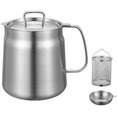 thumbnail image 1 of Veeki Stainless Steel Oil Filter Pot, Large Capacity Oil Filter Vessel with Removable Strainer and Snug Lid, Versatile Oil Filter Vessel with Handle, Frying Net Tank for Home Kitchen Camping-51504, 1 of 5