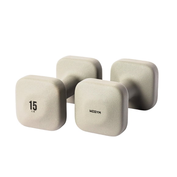 Mancuernas WeGym SafeGrip Square de 15 lb, par antideslizante