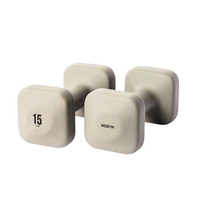 Mancuernas WeGym SafeGrip Square de 15 lb, par antideslizante