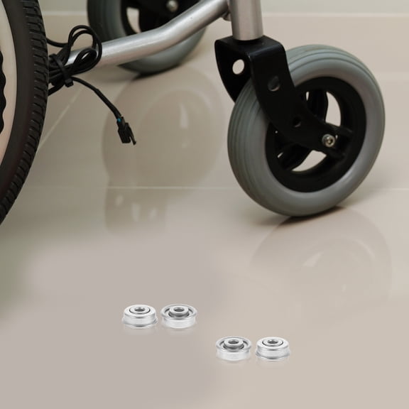 ELAYARD 4Pcs Wheelchair Front Wheel Bearings Silver Steel Fork Stem Bearings for Manual Wheelchair Repair