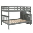 thumbnail image 5 of Generic Stairway Full-Over-Full Bunk Bed with Storage and Guard Rail for Bedroom, Dorm, Gray, 5 of 9