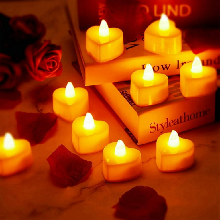 7.5 Wide by 6, 8 & 10 Inches Flameless Led Heart Candles