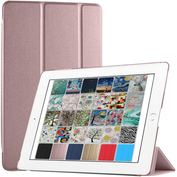 DuraSafe Cases For iPad 4 / iPad 3 / iPad 2 - 9.7 Inch Slimline Series Lightweight Protective Cover with Dual Angle Stand & Froasted PC Back Shell - Rose Gold