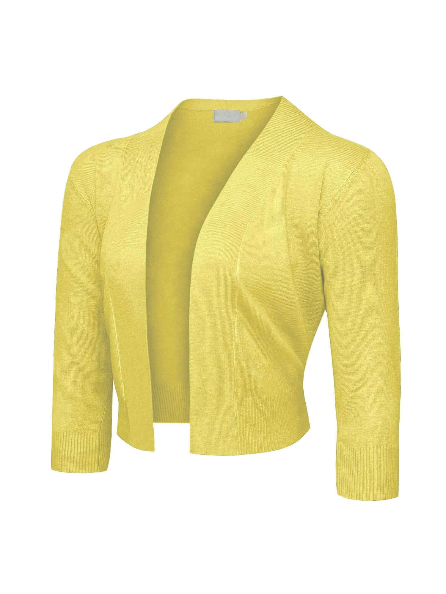 GStyle USA Women's 3/4 Sleeve Open Front Cropped Cardigan Sweater (S