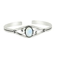 thumbnail image 3 of 925 Silver Plated Natural Moonstone Cuff Bangle Bracelet for Women – Handmade Open Bangle – White Gemstone June Birthstone Statement Jewelry – Gift for Her, 3 of 6