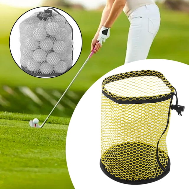 Bolsa para Pelota de Golf, Bolsa de Red para Pelota de Golf, Accesorio de Golf, Bolsa Porta Pelota de Golf Transpirable Portátil, Bolsa de Golf para J Amarillo