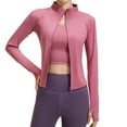 thumbnail image 3 of Posijego Women's Workout Jacket Slim Yoga Cropped Jackets Stand Collar Zipper Outdoor Athletic Running Tops, 3 of 4