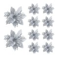 thumbnail image 7 of QHUDLV 10PCS Christmas Ornament Flower, Glittering Decoration for Christmas Tree, Wreaths and Home Decor, Elegant Plastic and Cloth Design(Golden red), 7 of 7