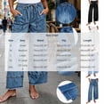 thumbnail image 3 of sdhkgrrt Women's Wide Leg Jeans with Pockets Elastic Waist Loose Baggy Ankle Length Solid Casual Denim Trousers Everyday Fashion Wear Fall Outfits, Black M, 3 of 8