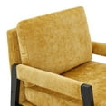 thumbnail image 3 of Accent Chair, Mid-Century Modern Chenille Upholstered Accent Armchair, Modern Teddy Sherpa Accent Chair with Black Wood Frame for Living Room, Bedrooms, Corner, 3 of 7