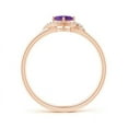 thumbnail image 2 of ANGARA Natural Cushion Amethyst and Diamond Halo Promise Ring in 14K Rose Gold for Women (Size-4mm) | February Birthstone, Birthday, Anniversary, Jewelry Gift for Women | Natural Amethyst Ring, 2 of 8
