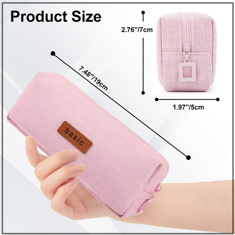 Big Capacity Pencil Case Stationery Pouch,Multi-Colored Pen Pouch,Cosmetic  Pouch Bag, Pen Bag with Zipper Bag for Boy Girl (Pink)