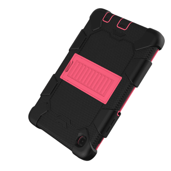 For Samsung Galaxy Tab A7 Case 2021 (SM-T220/T225), Hybrid Samsung a7 Case 8.7 Inch with Stand, Shock Resistant Rugged Samsung Tablet a7 Case for Boys and Girls (Black Red)