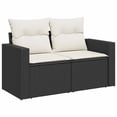thumbnail image 3 of vidaXL 7 Piece Garden Sofa Set with Cushions Black Poly Rattan, 3 of 5