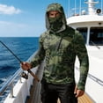 thumbnail image 3 of Men's Casual Camouflage Print Hooded Long Sleeve Sun Protection Jacket Lightweight Pullover Outdoor Top with Zipper Pocket, 3 of 7