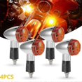 thumbnail image 2 of Motorcycle Turn Signals Chrome Front Rear Lights for Chopper(4Pcs), 2 of 5