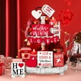 thumbnail image 5 of Valentine Tiered Tray Decor Set Valentine Table Decorations Conversation Heart Wooden Decoration Farmhouse Valentines Day Decorations Heart Wooden Signs for Home(Sweet),Red, 5 of 9