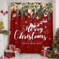 thumbnail image 3 of Red Christmas Shower Curtain, Xmas Botanical Ball Bell Waterproof Fabric Shower Curtains with 12 Hooks, Bathroom Curtain Set for Bathroom Accessories Decor, 72 x 72 Inches, 3 of 9