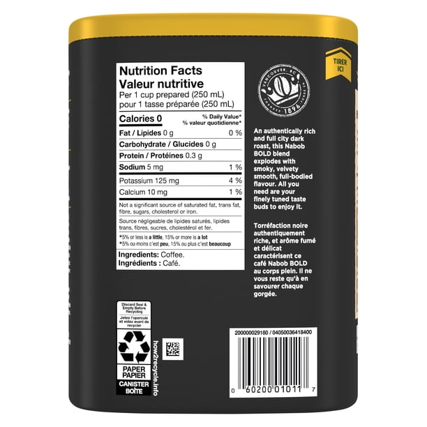 Nabob Coffee Co Bold - Full City Dark Ground Coffee, 915g Bag, Rich & Smoky Flavor, Imported From Canada