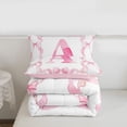 thumbnail image 5 of Erosebridal Cute Coquette Bowknot Twin Comforter Sets,Girls Pink A Alphabet Letter Bedding Set For Kids,Reversible pink,2-Piece, 5 of 7