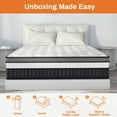 thumbnail image 5 of 14 inch King Size Hybrid Mattress, Cooling Memory Foam Mattress in a Box with Individually Pocket Springs CertiPUR-US Certified Medium Firm Breathable Pressure Relief White with Khaki Rim, 5 of 6