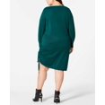 thumbnail image 2 of NY Collection Womens Ruched Sweater Dress, Green, Plus Size, 3X, 2 of 7