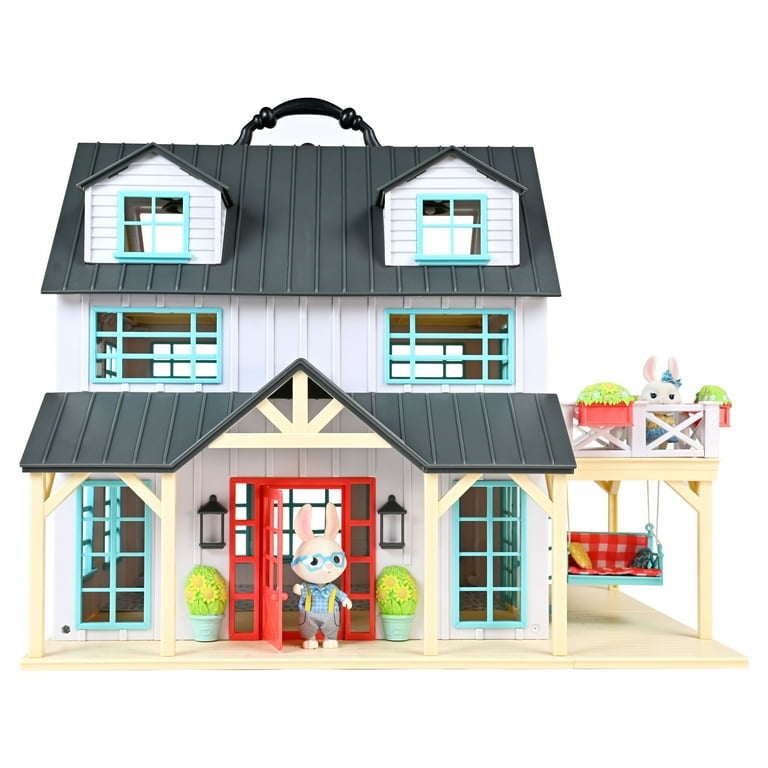 Honey Bee Acres Buzzby Farmhouse 15 Tall 51 Pieces Dollhouse Toy Set with Furniture Family Suitable for Ages 3 Walmart