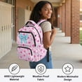 thumbnail image 4 of Pzuqiu Volleyball Bow School Backpack for Kids Portable Students Schoolbags Pink Bookbags Large Capacity Laptop Daypack with Side Pockets Breathable Travel Ruckpack 10-12 Years, 4 of 7