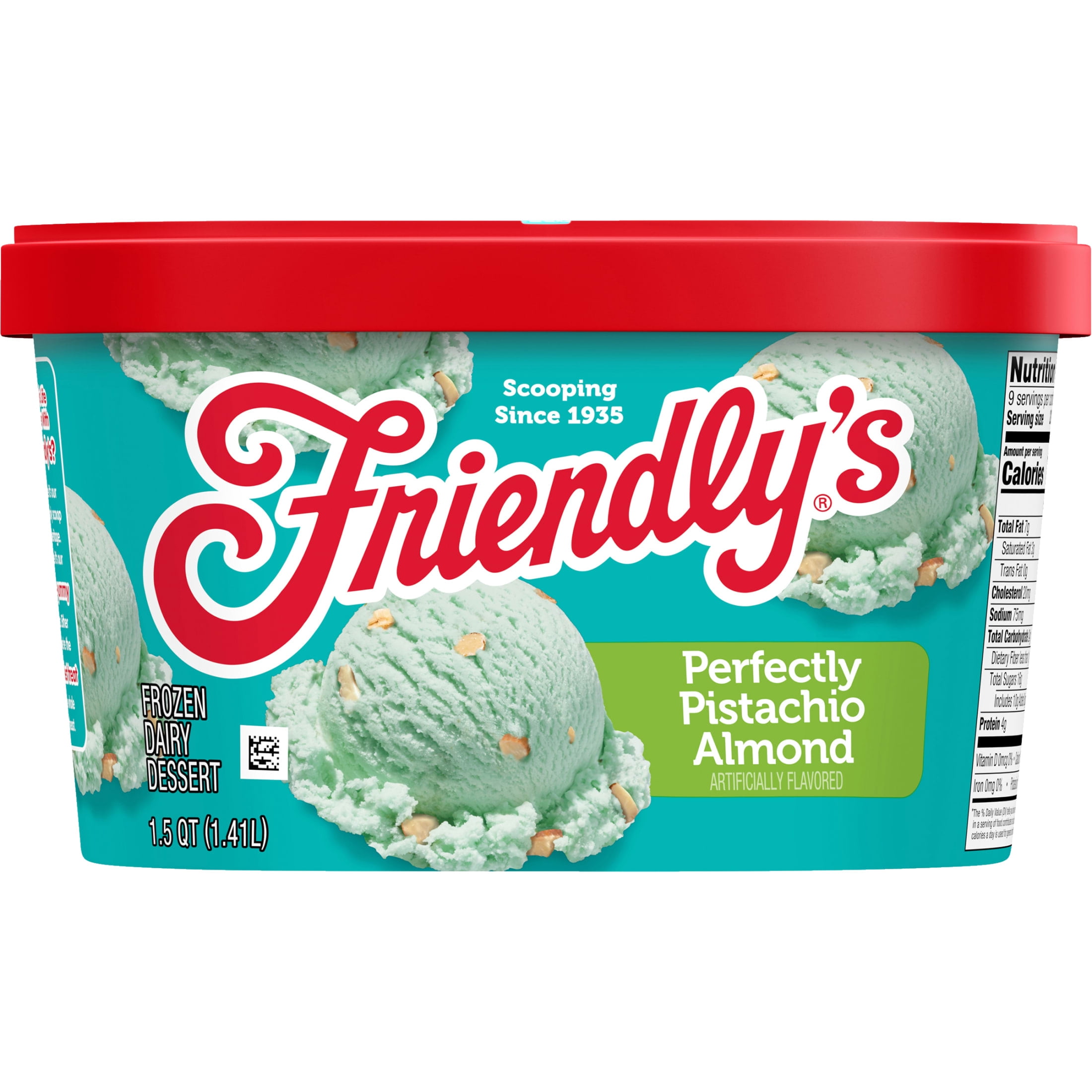 Friendly's Perfectly Pistachio Almond Frozen Dairy Dessert, 1.5 Quart