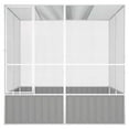 thumbnail image 3 of vidaXL Bird Cage Grey Galvanized Steel Large Bird Cage Rectangular 84.1"x85.6"x83.3", 3 of 7