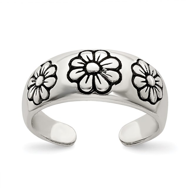 925 Sterling Silver Vintage Adjustable Toe Ring Open Midi