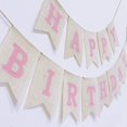 thumbnail image 4 of Banner CROWNOS de arpillera para feliz cumpleaños, decoración rústica rosa, 4 of 6
