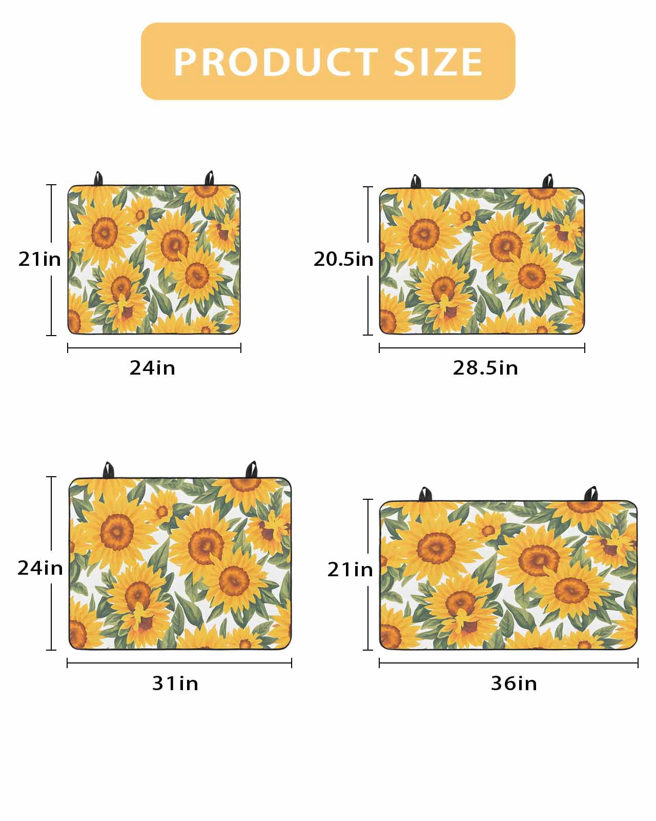 nqOlkjepod Large Induction Cooktop Protector Mat 24"x21", Yellow Sunflowers Stove Top Covers for Electric Stove, Funny Summer Botanical Flowers Leaves Stove Burner Cover Mats, Glass Top Stove Cover