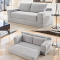 thumbnail image 4 of Loveseat Sofa Bed Boneless Couch, Convertible 2-in-1 Design, Corduroy Fabric - Compact Memory Foam Couch for Small Spaces, Apartments, Home Office & Bedroom （Grey）, 4 of 8
