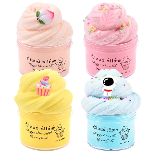 Kit de slime nube FYJIEKRIGOK de 4 unidades, suave y no pegajoso