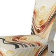 thumbnail image 4 of Designart "Abstract Waves in Burnt Orange IV" Orange Modern Upholstered Accent Chair - Modern Arm Chair For Bedroom, 4 of 5