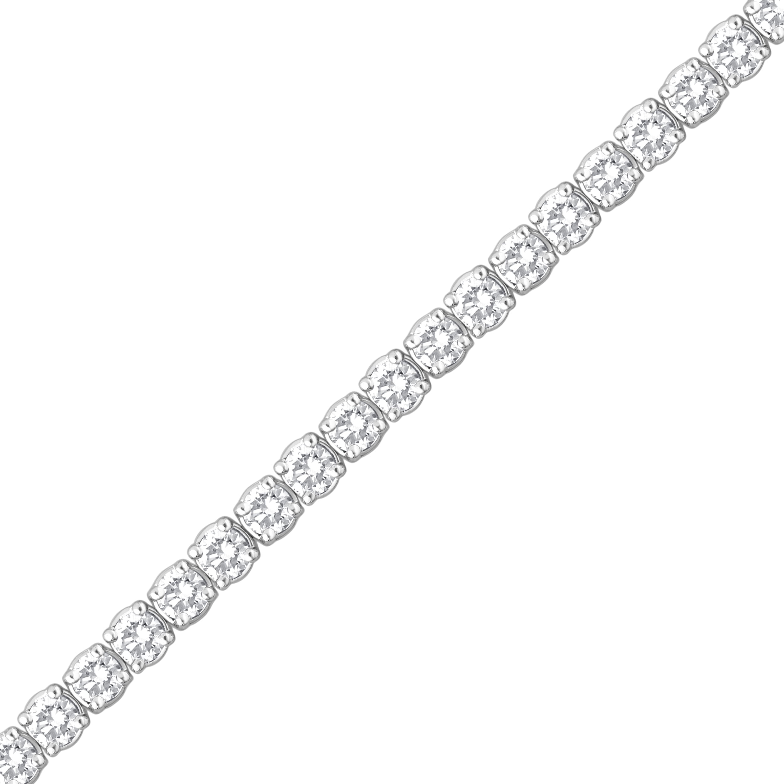 Unique Moments Women's 3 Carat T.W. Round Lab Grown Diamond Tennis Bracelet Sterling Silver