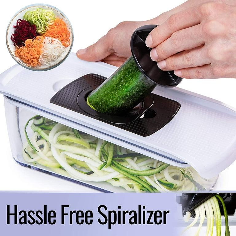 Fullstar Mandoline Slicer Spiralizer Vegetable Slicer - 6 in 1 Food Slicer Vegetable Spiralizer - Potato Slicer Zoodle Maker Veggie Spiralizer - Slice