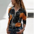 thumbnail image 2 of Moda Mujer Camiseta de manga larga Otoño Cremallera Halloween Impresión Blusa Otoño Tops Fridja czfsfas6703, 2 of 5