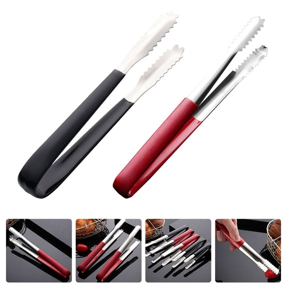 ibasenice 2-Pack Stainless Steel Food Tongs for Cooking, Serving, Grilling, and Restaurant or Home Use