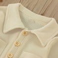 thumbnail image 7 of Baby Boy Rompers Boys Girls Solid Color Long Sleeve Romper Jumpsuit Clothes Onesies Boy Beige 12 Months-18 Months, 7 of 7