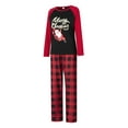 thumbnail image 3 of Christmas Family Pajamas Matching Set, Long Sleeve Letters Santa Claus Print T-shirt with Plaid Pants Sleepwear Loungewear, 3 of 10